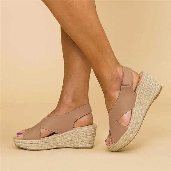 Women's Orthopedic Espadrille Wedge Sandals Ankle Strap