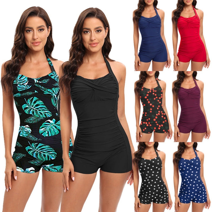 Tummy Control and Slim One-Piece Sports Swimsuit with Flat Angle In Larger Sizes