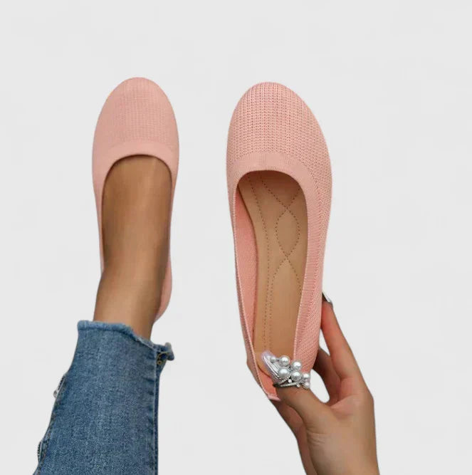 Women's Orthopedic Knit Ballet Flat Shoes Slip-On