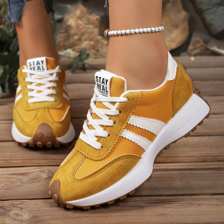 Women's Lace-Up Trainers with Low-Cut Design and Textured Sole
