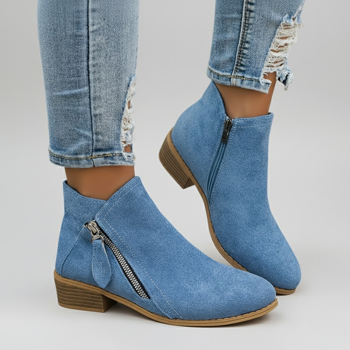 Women's Side Zip Round Toe Orthopaedic Ankle Boots