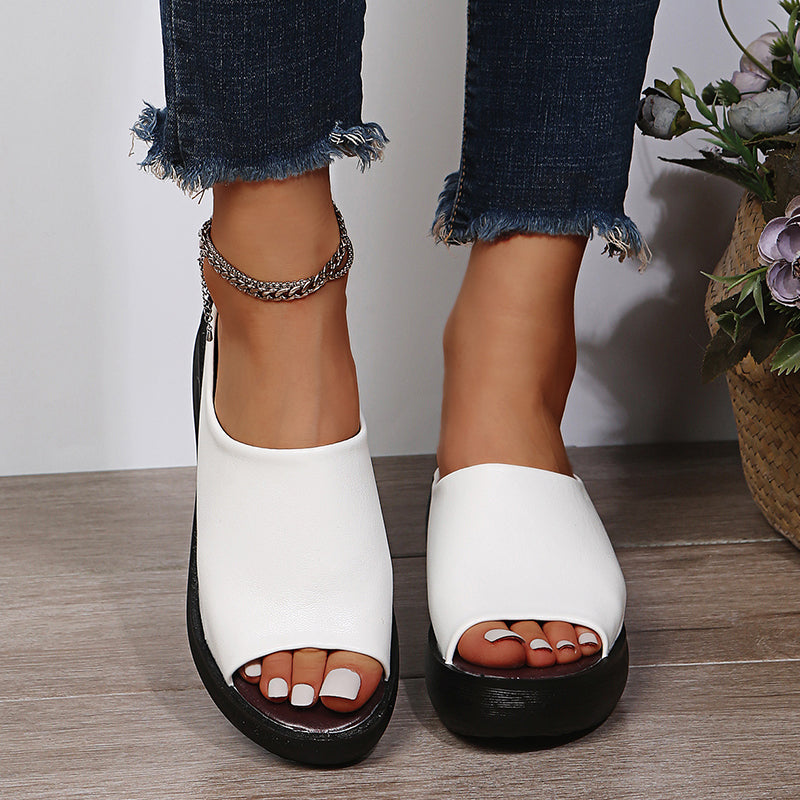 Women's Orthopedic Platform Wedge Mule Sandals Slip-On