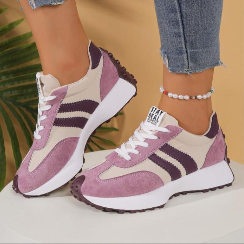 Women's Lace-Up Trainers with Low-Cut Design and Textured Sole