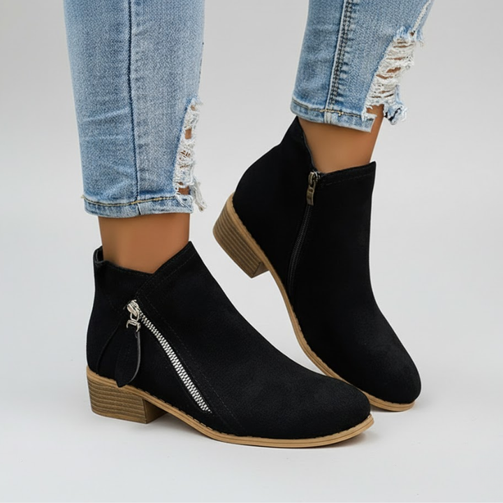 Women's Side Zip Round Toe Orthopaedic Ankle Boots
