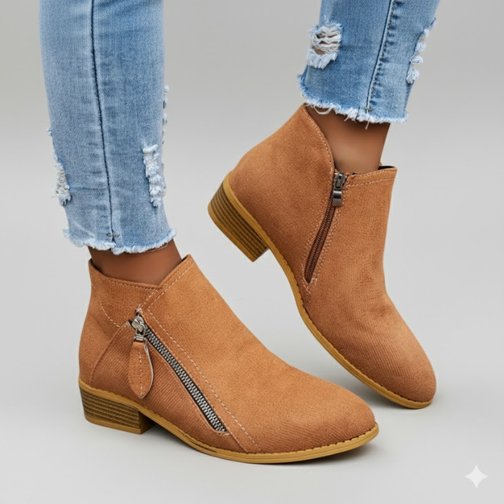 Women's Side Zip Round Toe Orthopaedic Ankle Boots