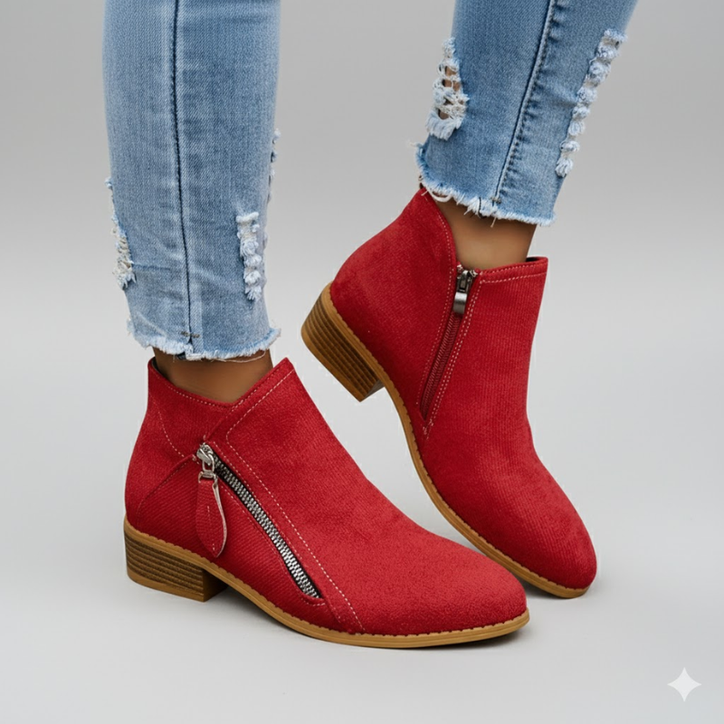 Women's Side Zip Round Toe Orthopaedic Ankle Boots