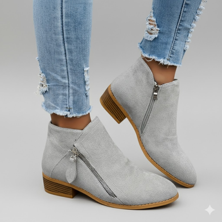 Women's Side Zip Round Toe Orthopaedic Ankle Boots