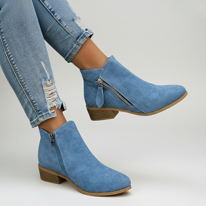 Women's Side Zip Round Toe Orthopaedic Ankle Boots