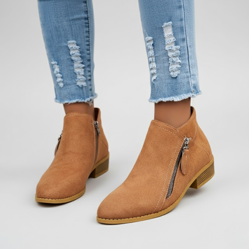 Women's Side Zip Round Toe Orthopaedic Ankle Boots