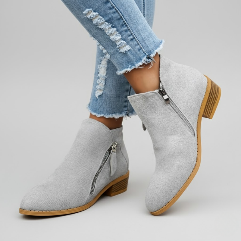 Women's Side Zip Round Toe Orthopaedic Ankle Boots