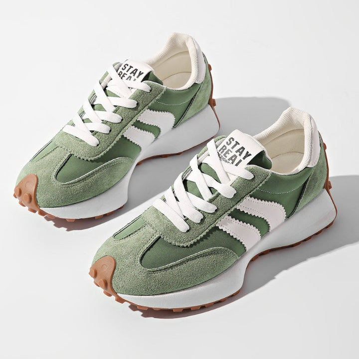 Women's Lace-Up Trainers with Low-Cut Design and Textured Sole