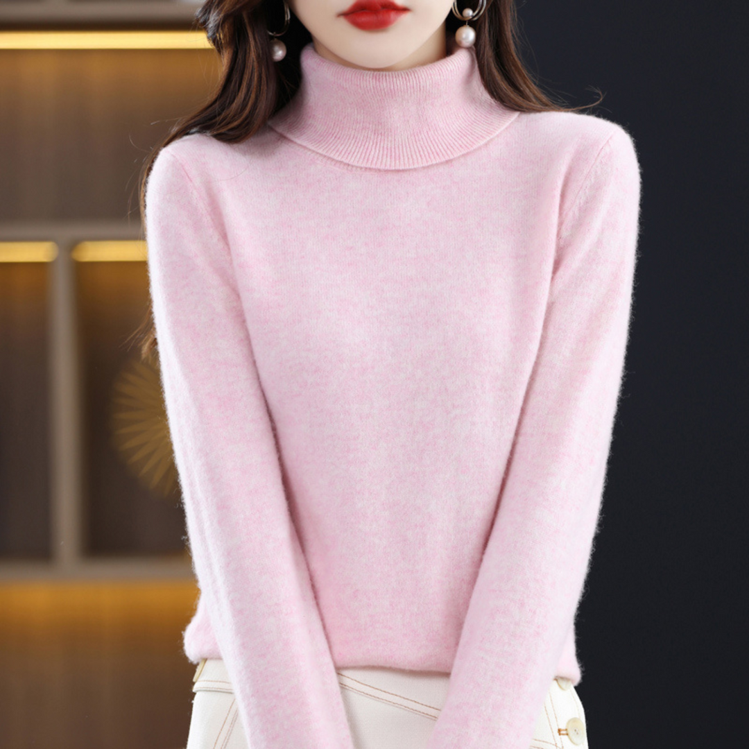 Women's Cashmere Roll Neck Long Sleeve Jumper