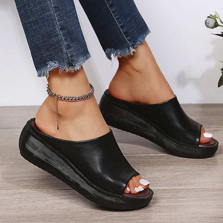 Women's Orthopedic Platform Wedge Mule Sandals Slip-On