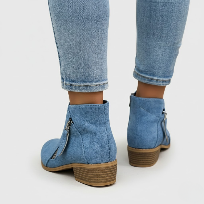 Women's Side Zip Round Toe Orthopaedic Ankle Boots