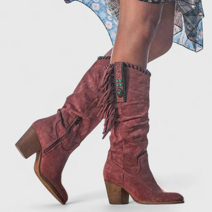 Women's Boho Supportive Boots with Ankle Coverage and Sturdy Sole