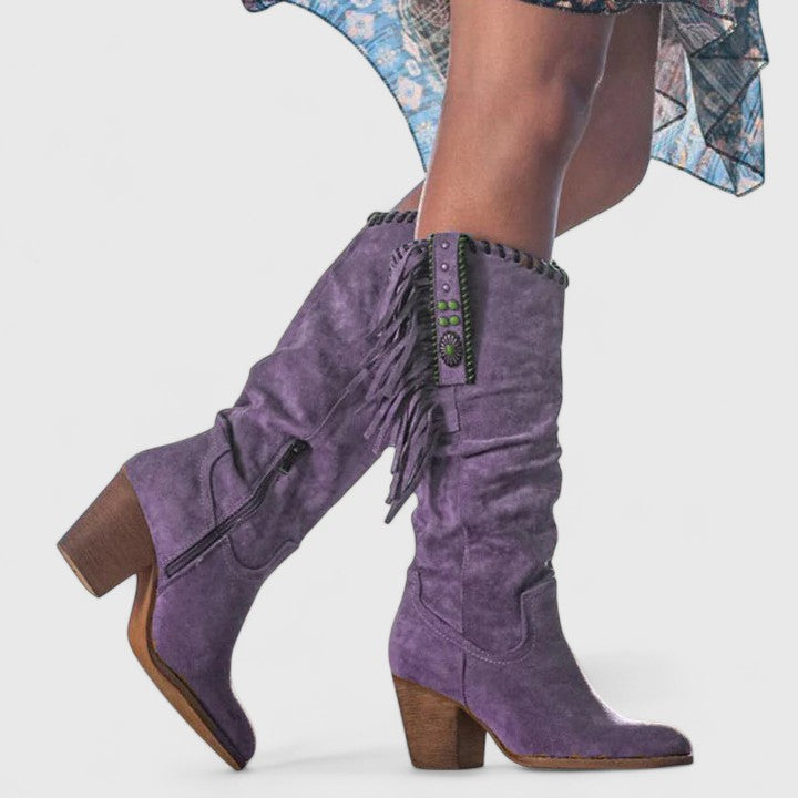 Women's Boho Supportive Boots with Ankle Coverage and Sturdy Sole