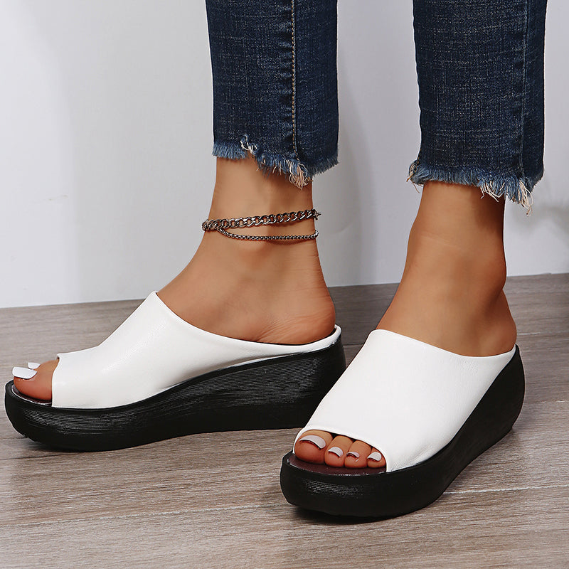 Women's Orthopedic Platform Wedge Mule Sandals Slip-On