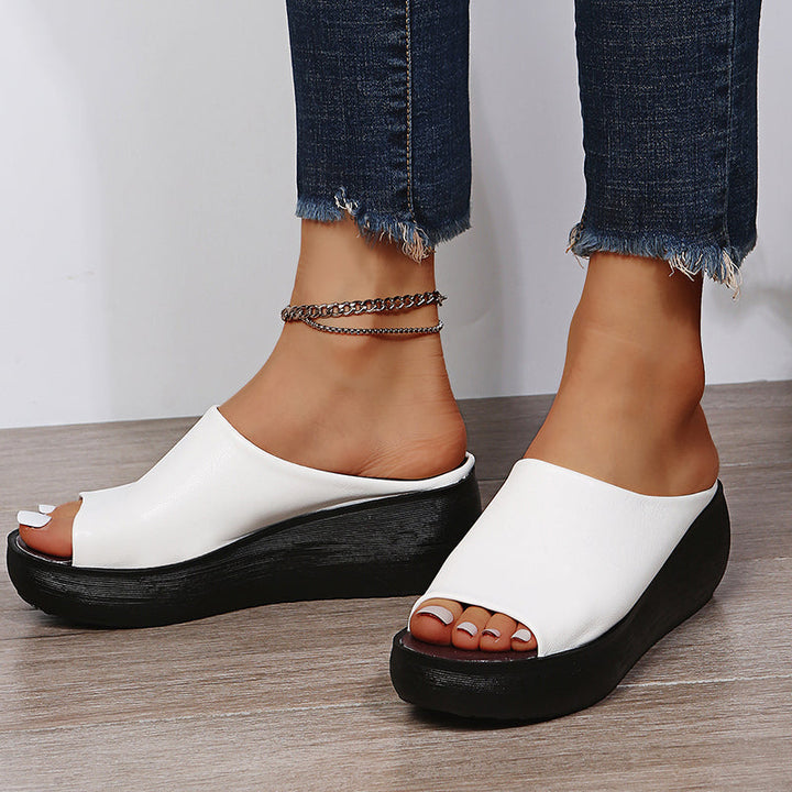 Women's Orthopedic Platform Wedge Mule Sandals Slip-On