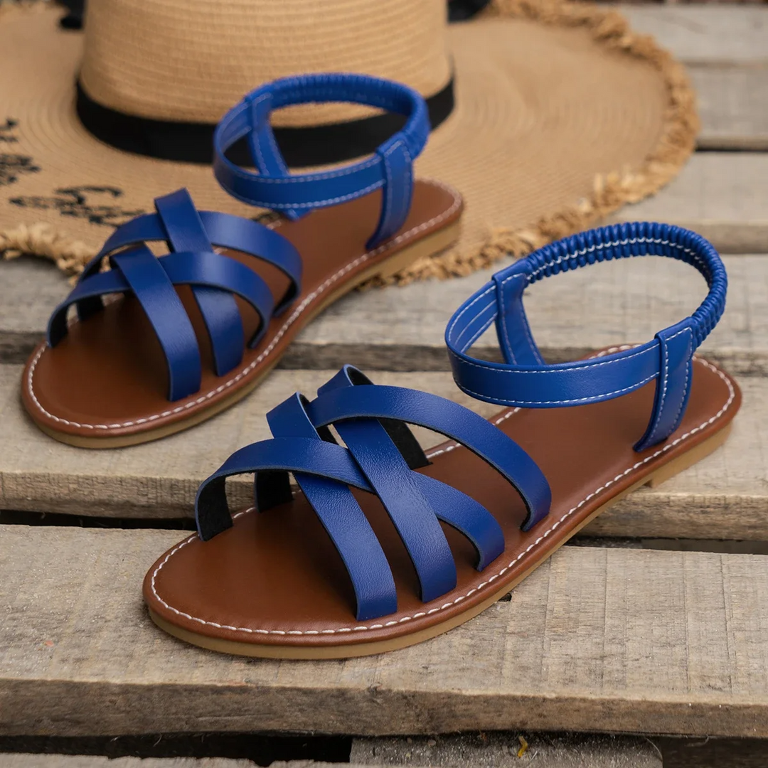Women's Orthopedic Cross Strap Flat Ankle Strap Sandals