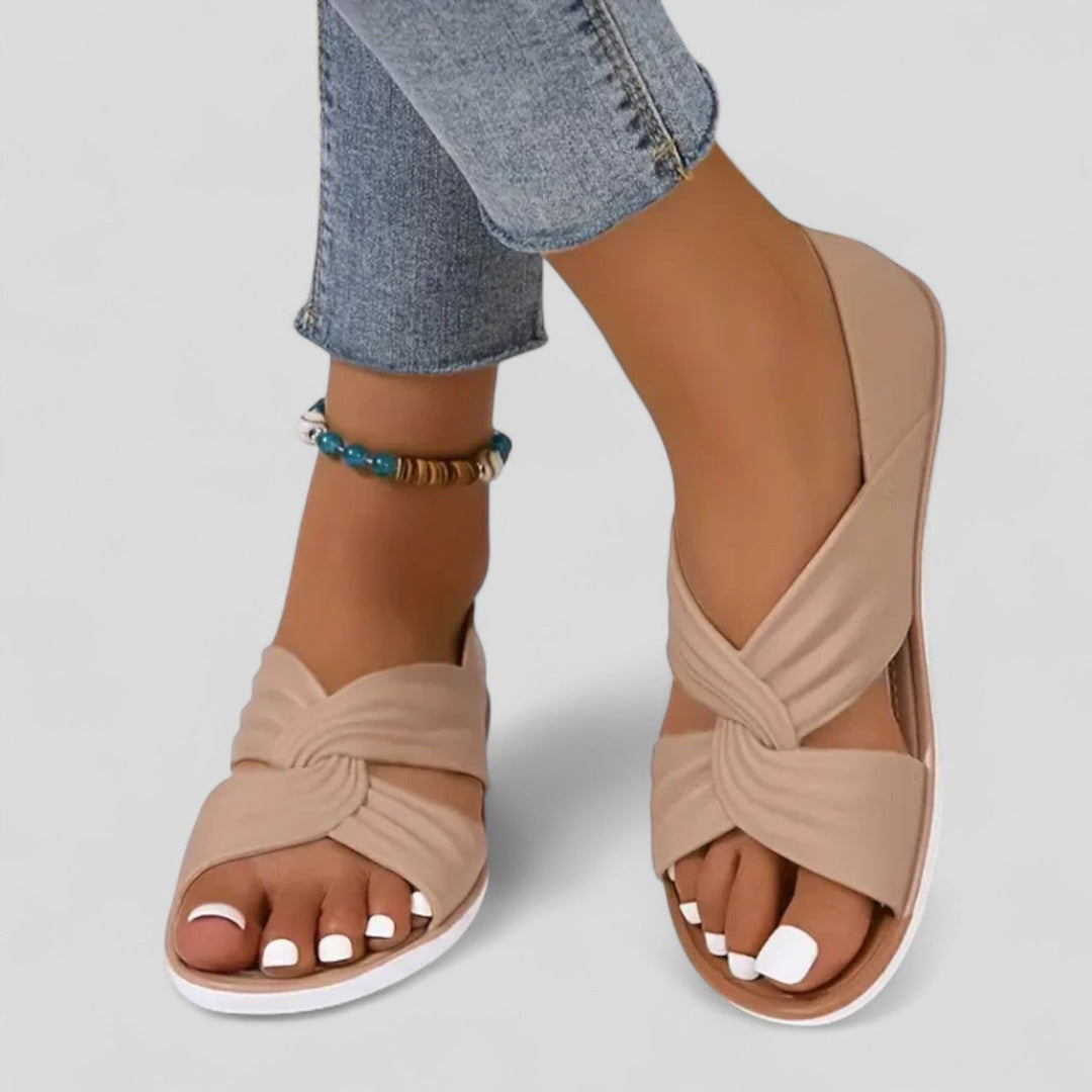 Women's Orthopedic Flat Sandals Crisscross Strap