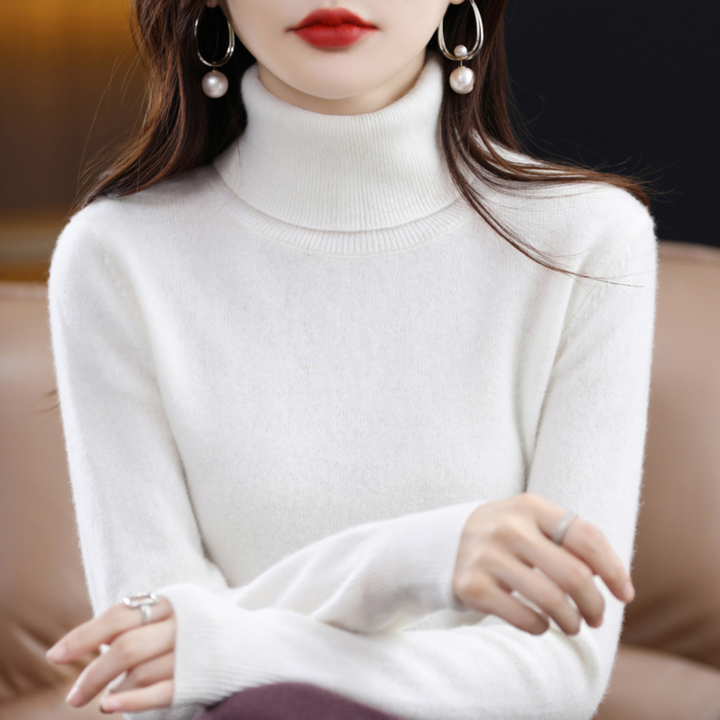Women's Cashmere Roll Neck Long Sleeve Jumper