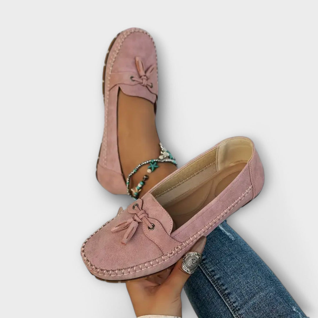 Women's Orthopedic Suede Loafer Shoes Tassel Detail Flat