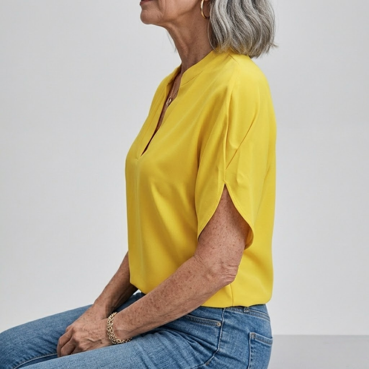 Drape V-Neck Blouse