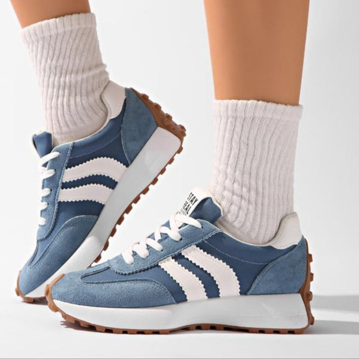 Women's Lace-Up Trainers with Low-Cut Design and Textured Sole