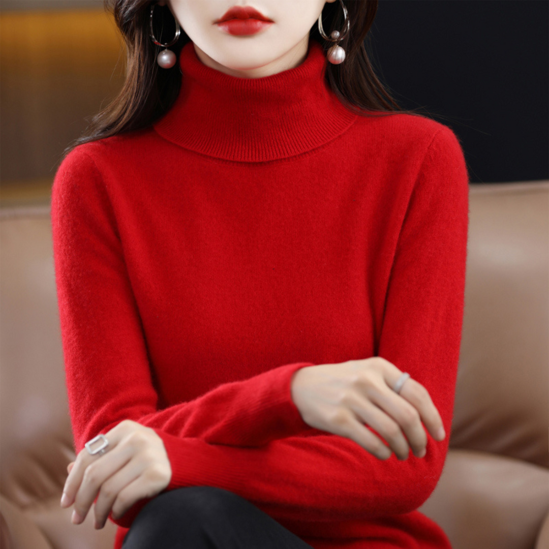 Women's Cashmere Roll Neck Long Sleeve Jumper