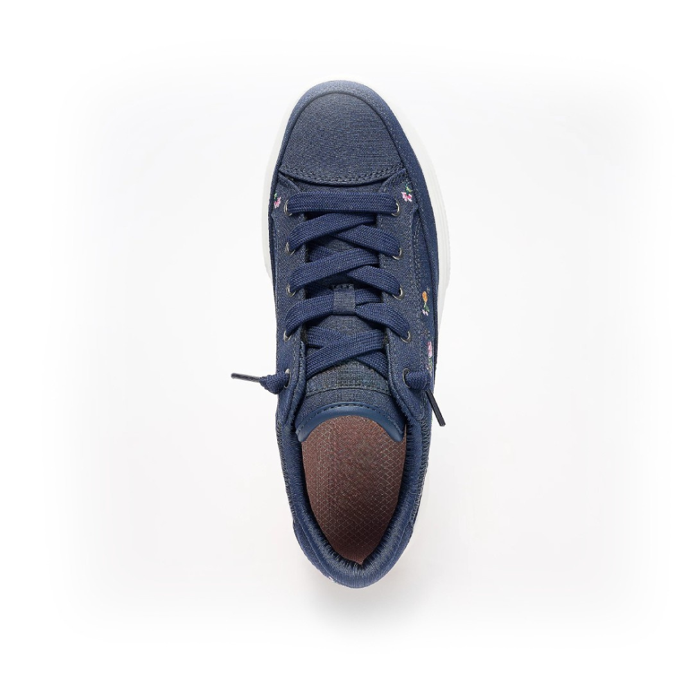 Women's Floral Embroidered Canvas Lace-Up Trainers
