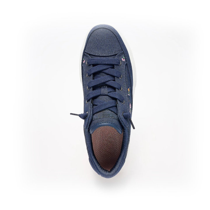 Women's Floral Embroidered Canvas Lace-Up Trainers