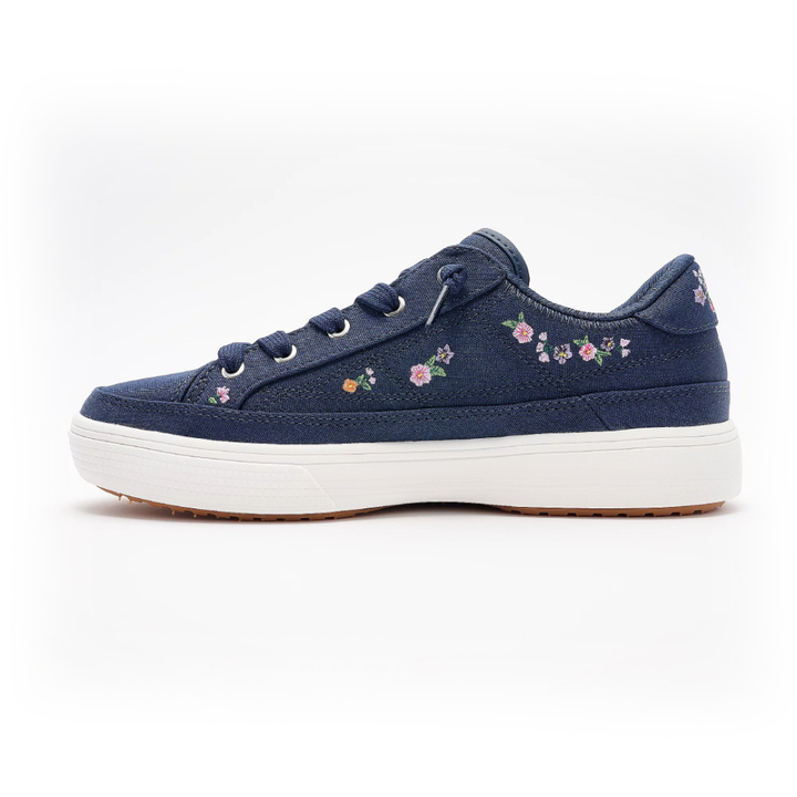 Women's Floral Embroidered Canvas Lace-Up Trainers