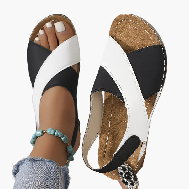 Women's Orthopedic Cross Strap Sandals Slingback Flat