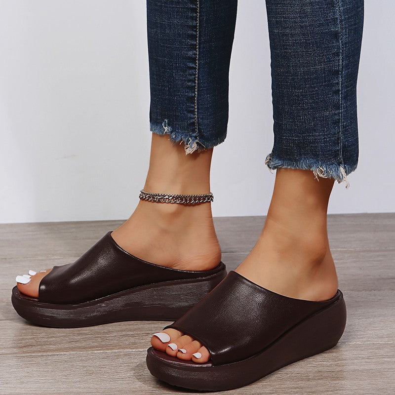 Women's Orthopedic Platform Wedge Mule Sandals Slip-On