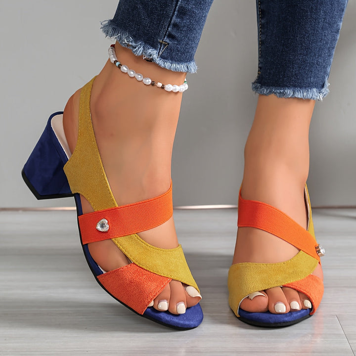 Women's Orthopaedic Diamanté Ankle Strap Block Heels