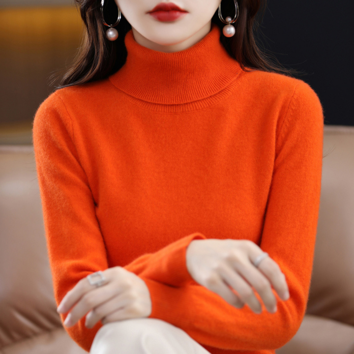 Women's Cashmere Roll Neck Long Sleeve Jumper