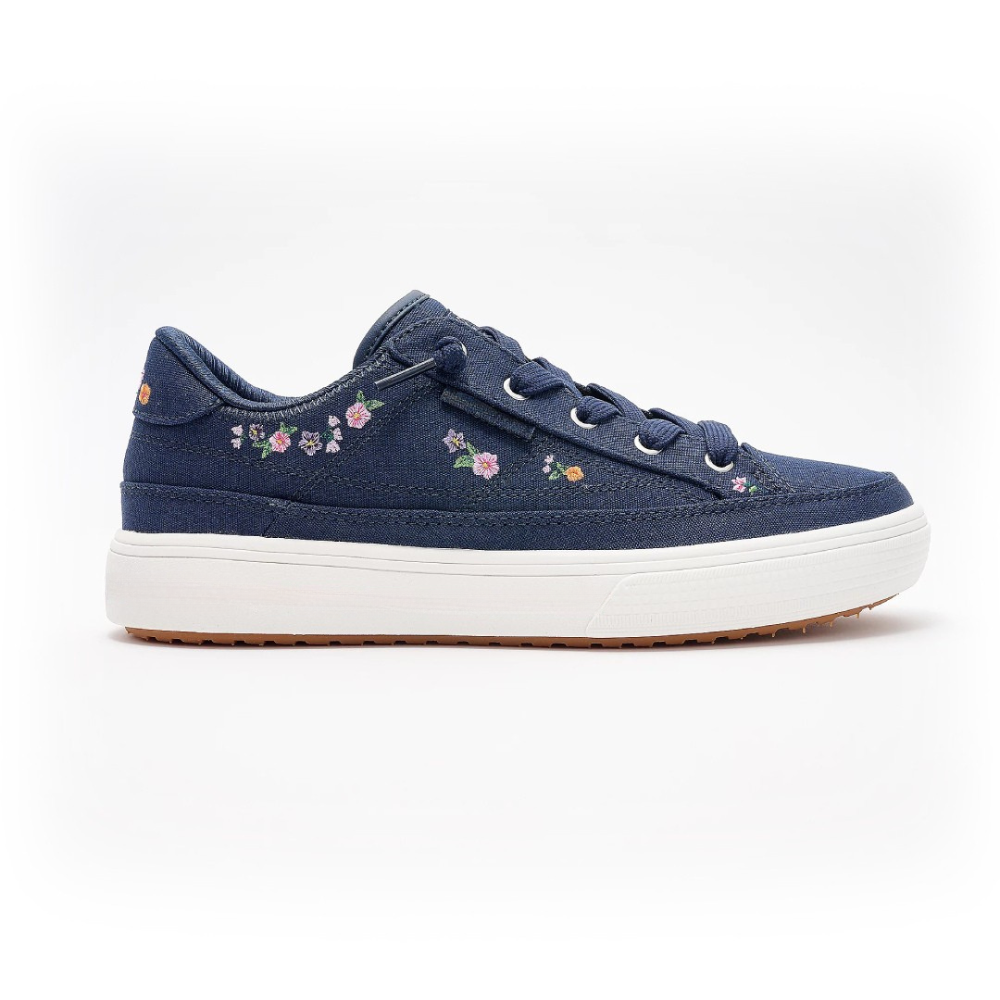 Women's Floral Embroidered Canvas Lace-Up Trainers
