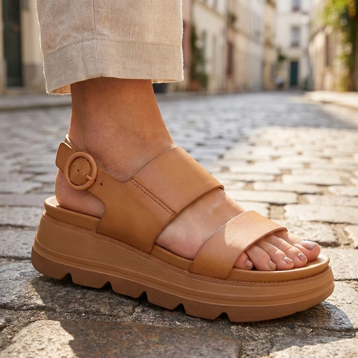 Women's Orthopaedic Two-Strap Platform Wedge Sandals
