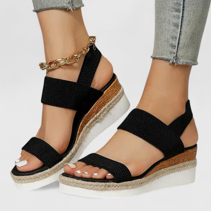 Women's Orthopaedic Espadrille Wedge Sandals Crisscross Strap