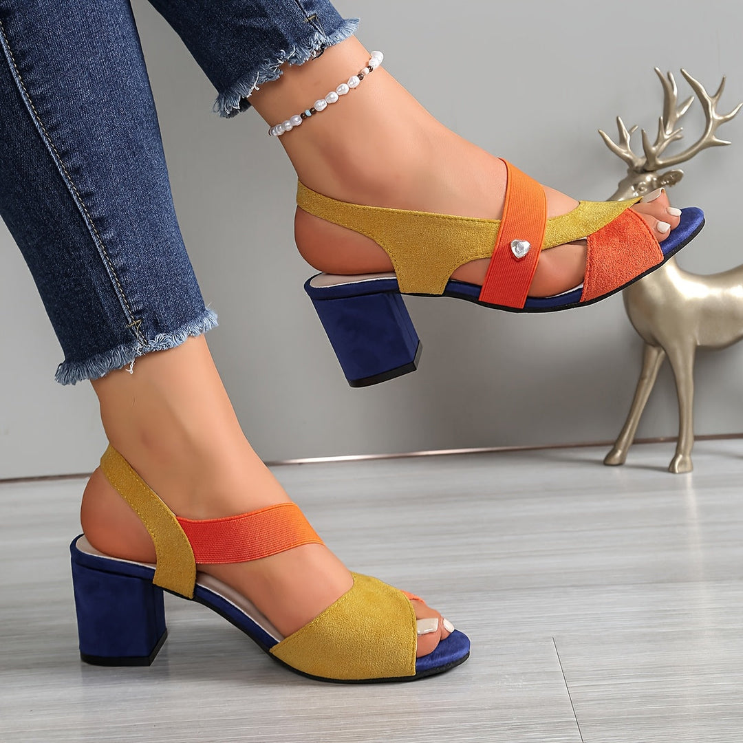 Women's Orthopaedic Diamanté Ankle Strap Block Heels