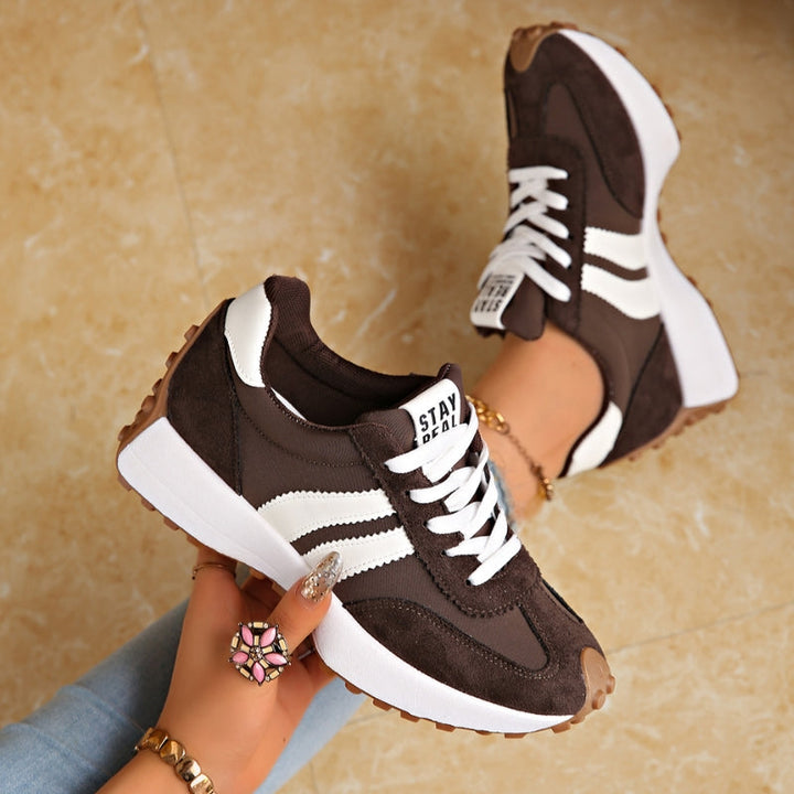 Women's Lace-Up Trainers with Low-Cut Design and Textured Sole