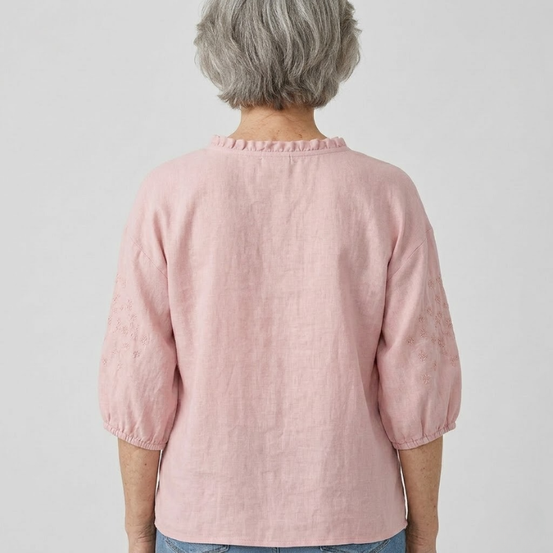 Embroidered Button Blouse