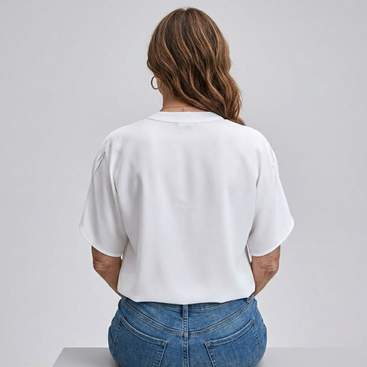 Drape V-Neck Blouse