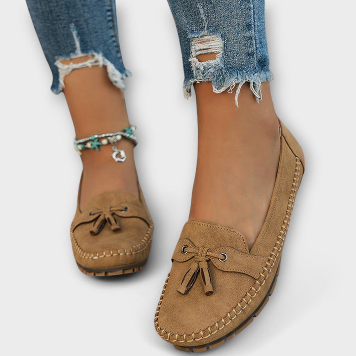 Women's Orthopedic Suede Loafer Shoes Tassel Detail Flat