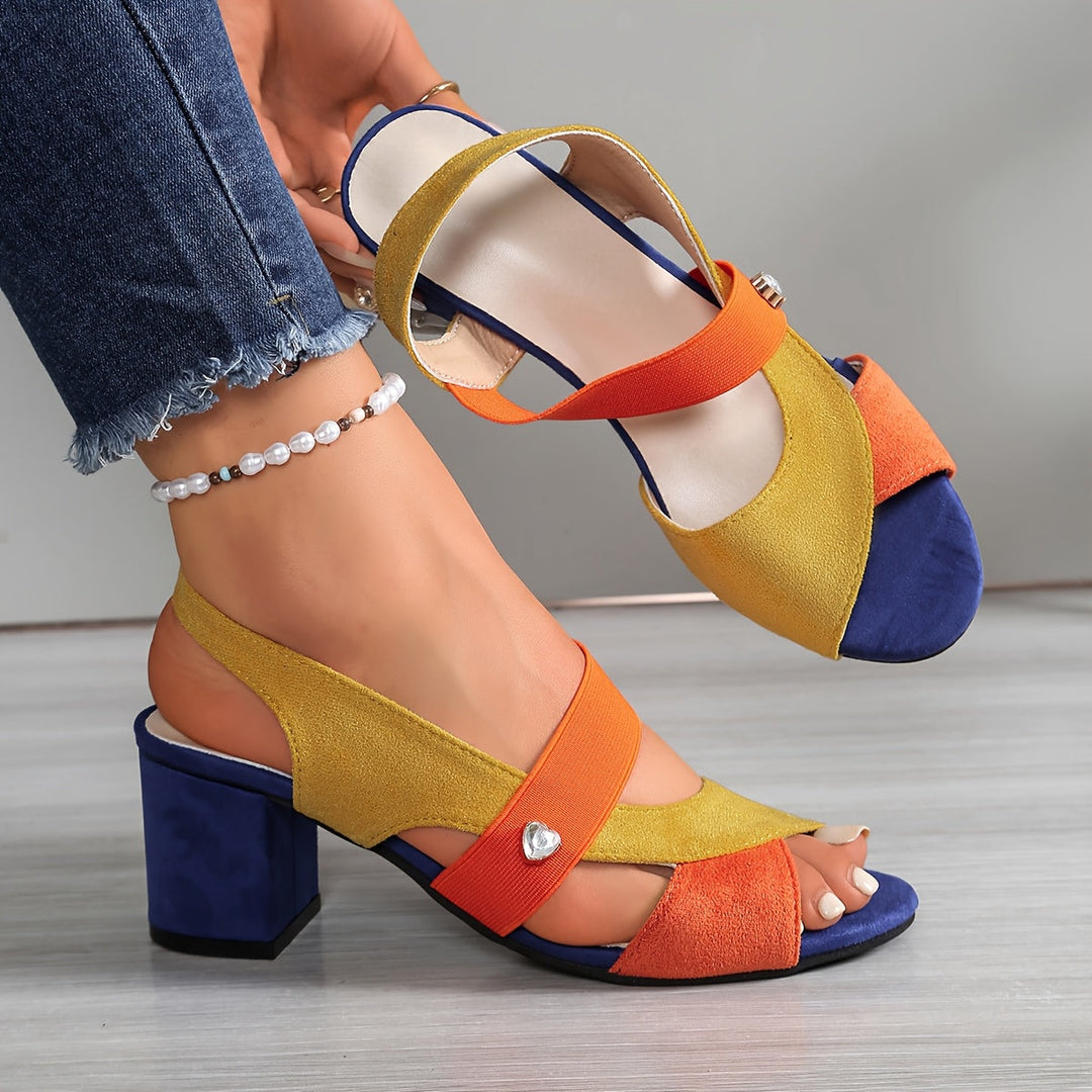 Women's Orthopaedic Diamanté Ankle Strap Block Heels