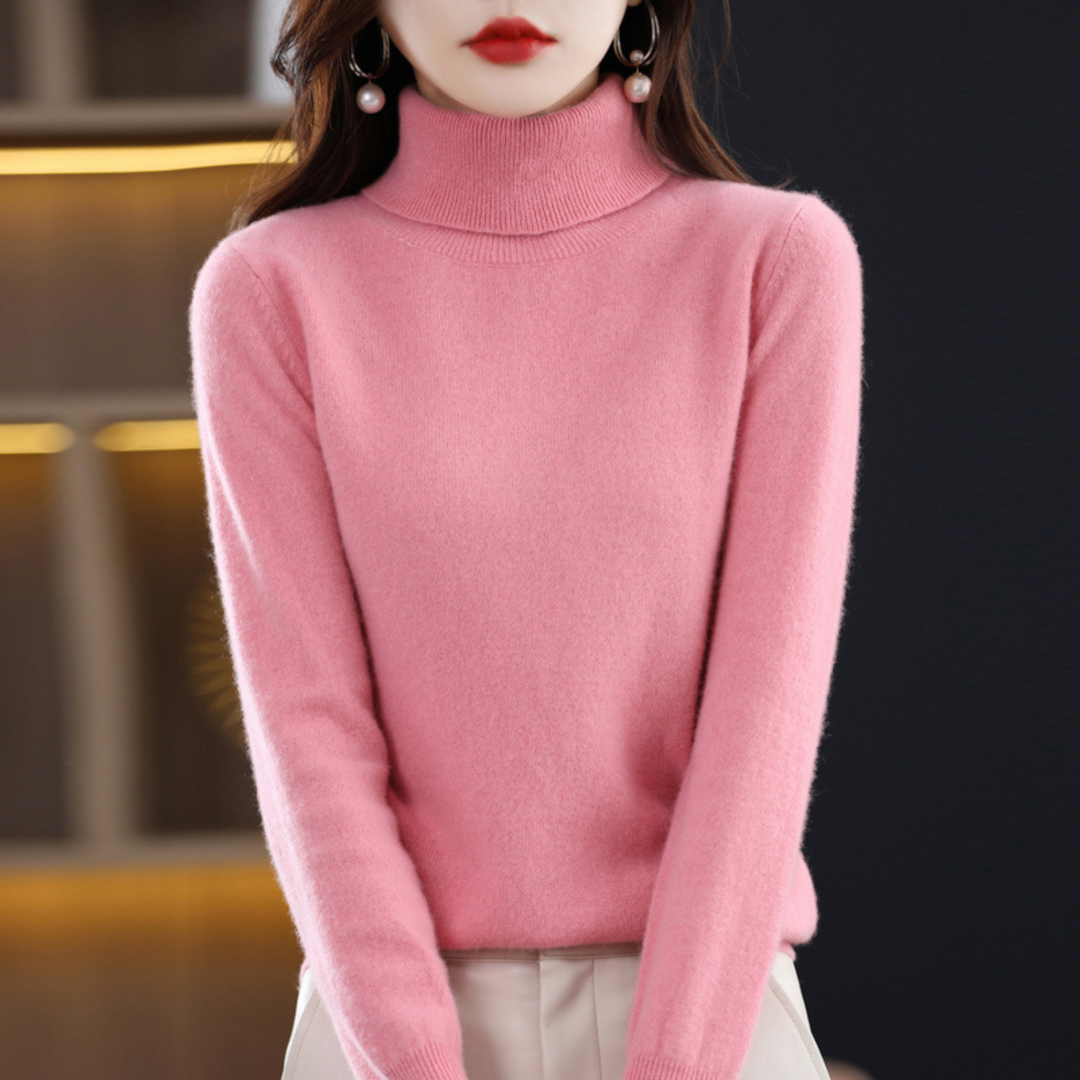 Women's Cashmere Roll Neck Long Sleeve Jumper