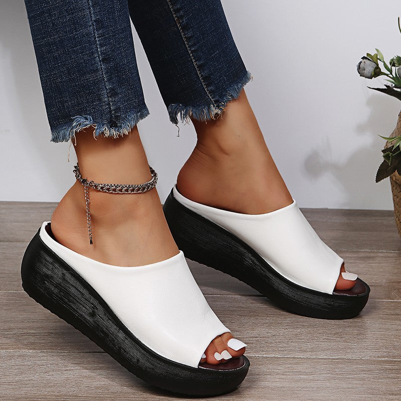 Women's Orthopedic Platform Wedge Mule Sandals Slip-On