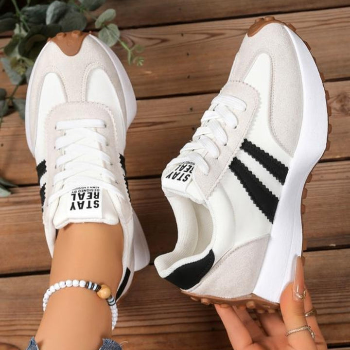Women's Lace-Up Trainers with Low-Cut Design and Textured Sole