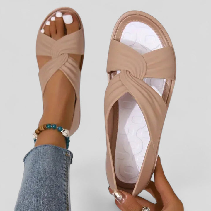 Women's Orthopedic Flat Sandals Crisscross Strap
