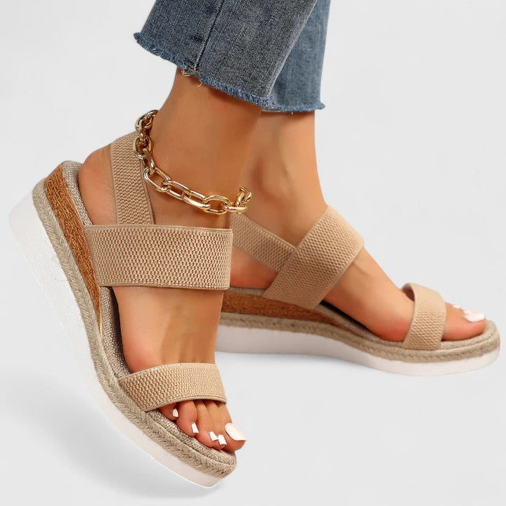 Women's Orthopaedic Espadrille Wedge Sandals Crisscross Strap